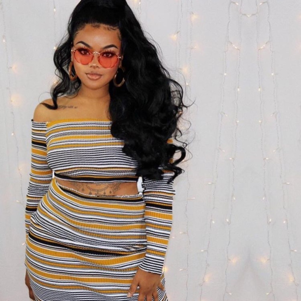Madeleine striped skirt crop top set